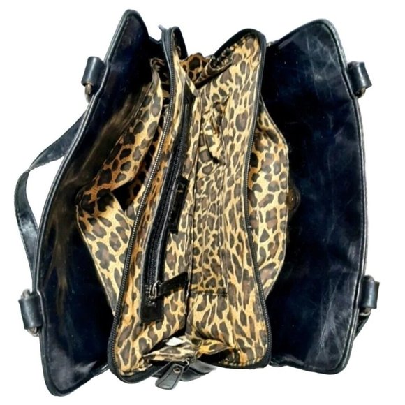 LA DIVA for Town Shoes BLACK LEATHER PURSE - Picture 4 of 9